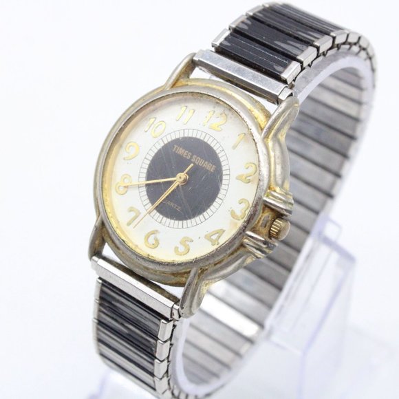 Vintage Time Square Watch Men Silver Tone Classic Retro Stainless Steel - Picture 3 of 8